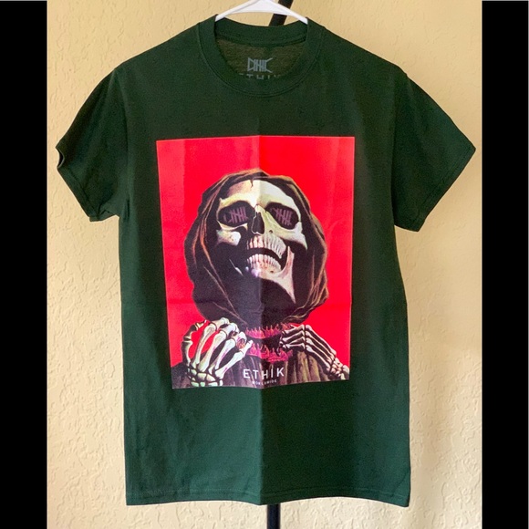 Ethik DEATH SAVES SHORT SLEEVE TEE, Green UNISEX SMALL - Picture 1 of 5